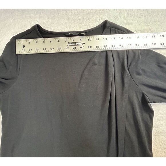 Betabrand Womens Black Asymmetrical Hem Long Sleeve Tunic Top XL Stretch Casual - Picture 5 of 7